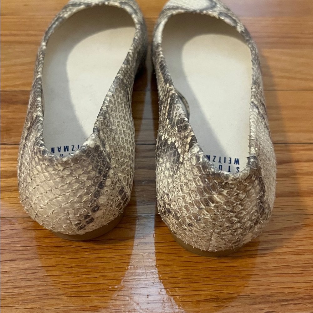 Stuart Weitzman Bambina Flats in Snakeskin - Picture 3 of 5